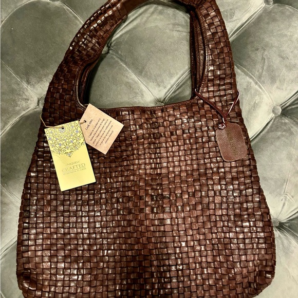Beautifully Uniquely crafted 100% Leather Bag NWT - Picture 6 of 6